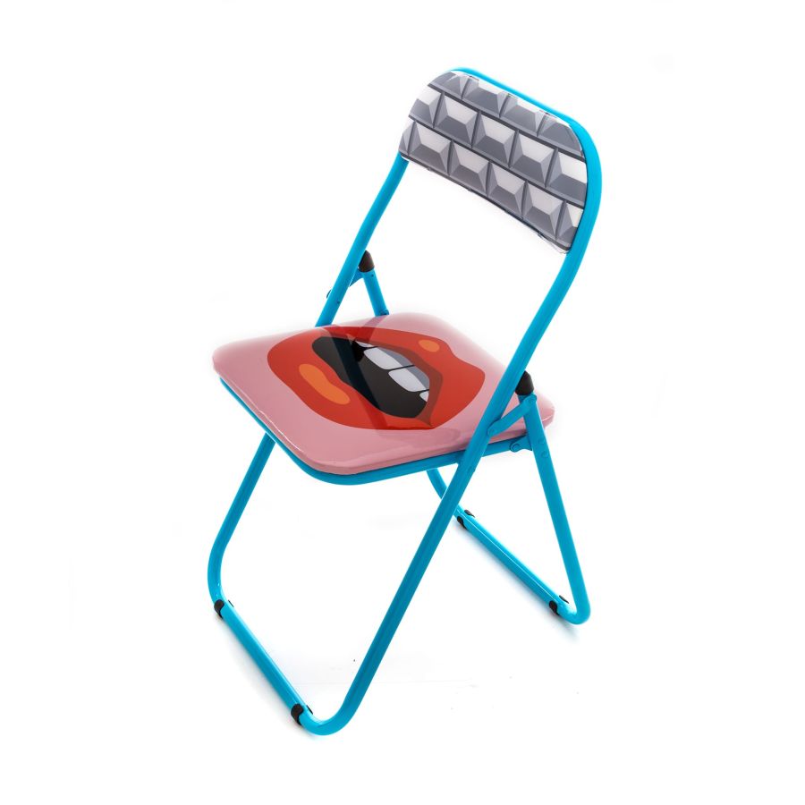 Metal Folding Chair Mouth Folding Chair by Seletti