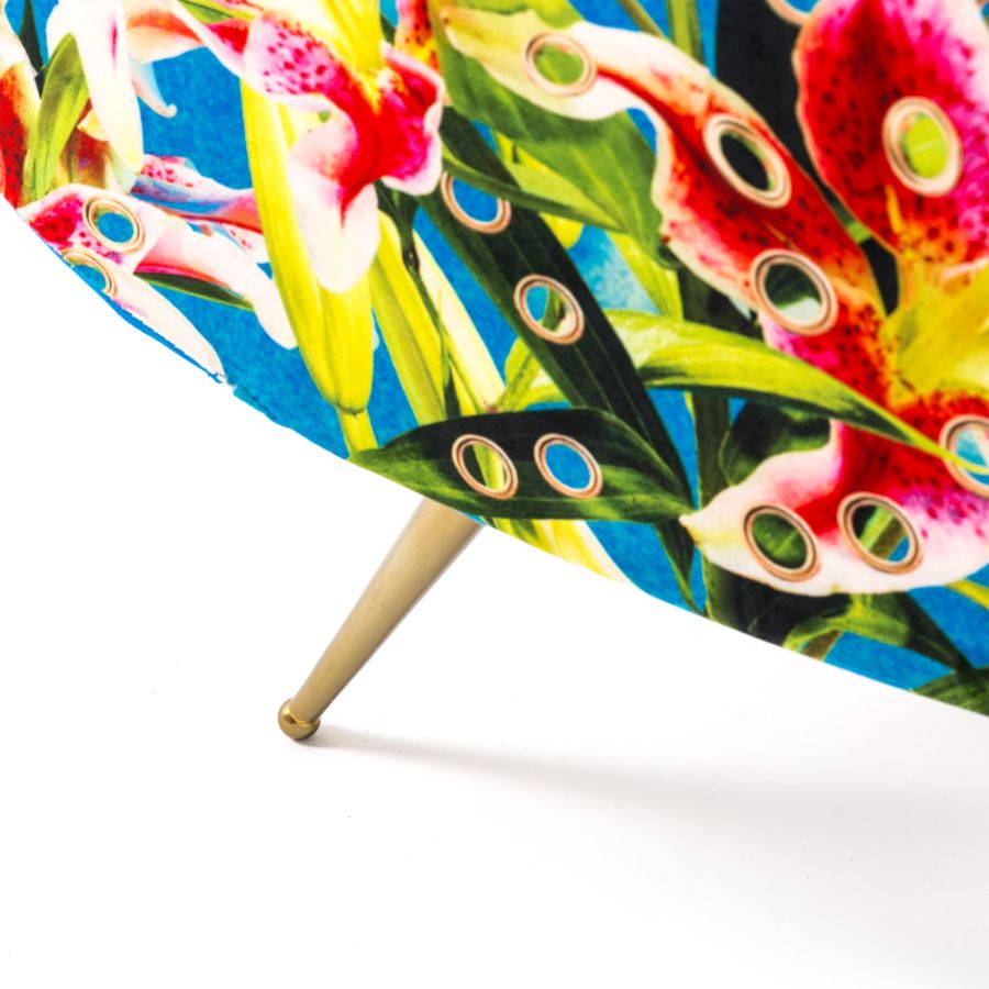 Fully Upholstered Fabric Armchair Flowers with holes by Seletti