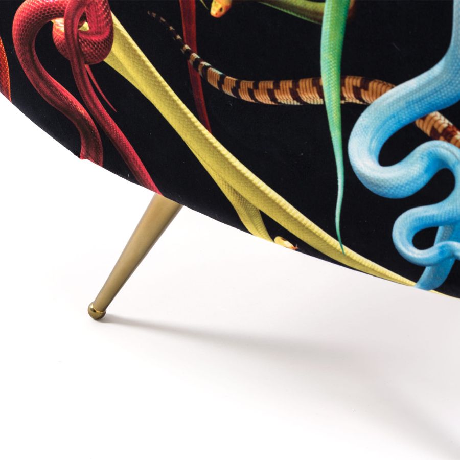 Fully Upholstered Fabric Armchair Snakes by Seletti