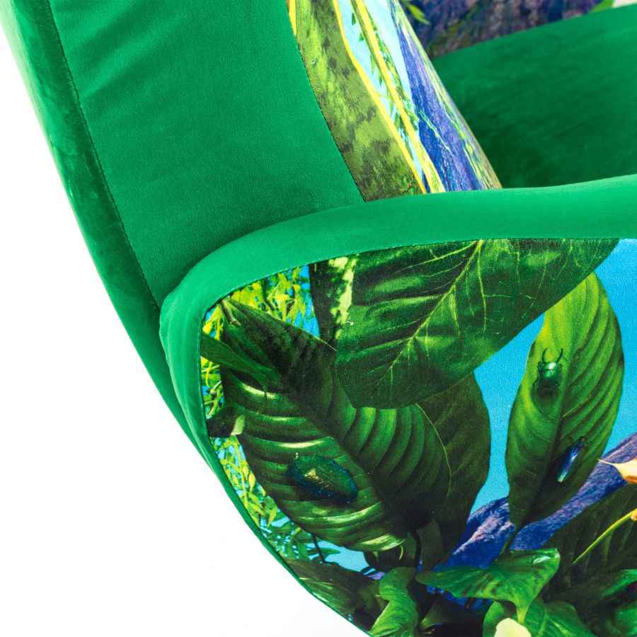 Fully Upholstered Fabric Armchair Volcano by Seletti