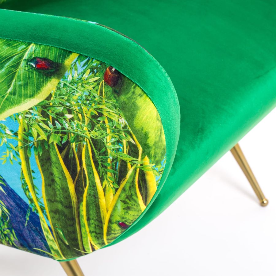 Fully Upholstered Fabric Armchair Volcano by Seletti