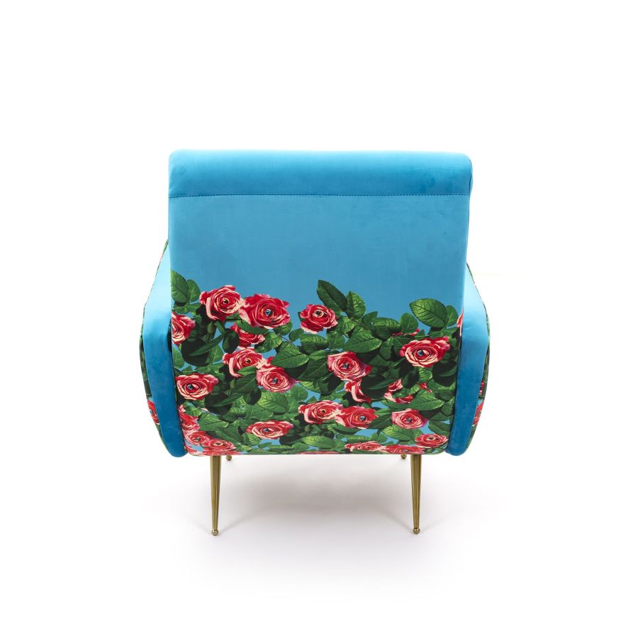 Fully Upholstered Fabric Armchair Roses by Seletti