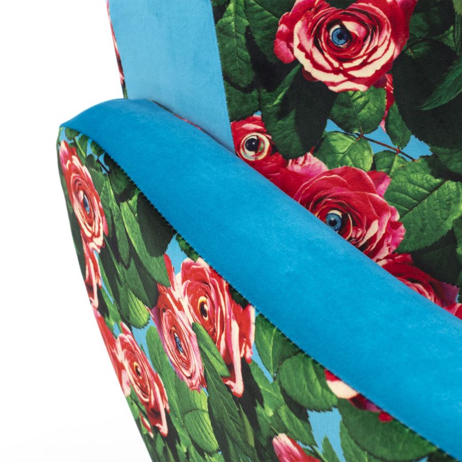 Fully Upholstered Fabric Armchair Roses by Seletti