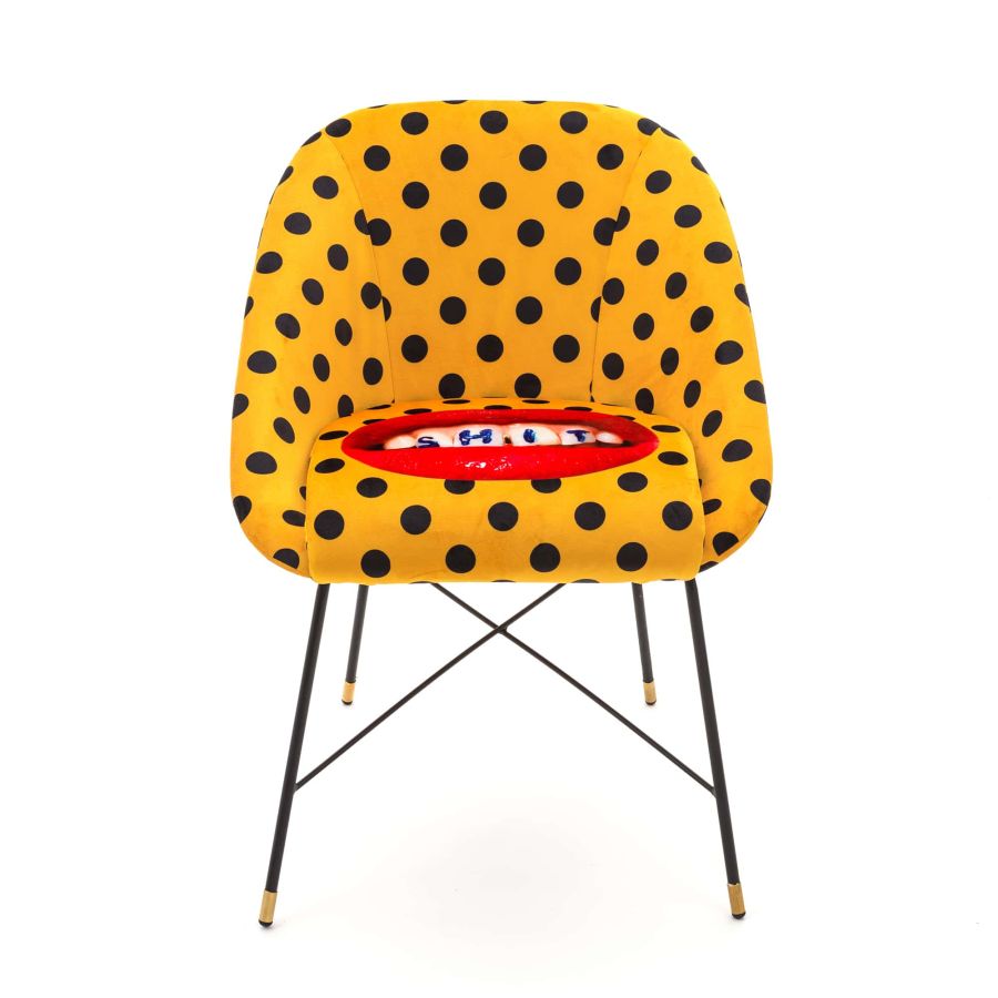 Fabric Fully Upholseted Padded Chair Shit by Seletti