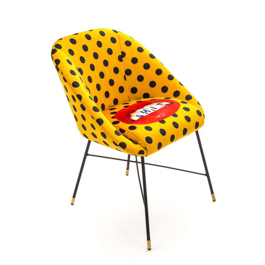 Fabric Fully Upholseted Padded Chair Shit by Seletti