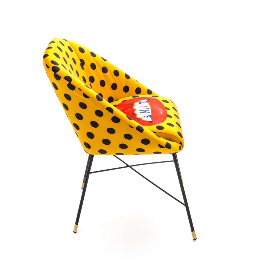 Fabric Fully Upholseted Padded Chair Shit by Seletti