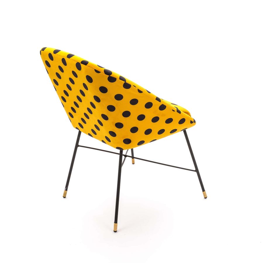 Fabric Fully Upholseted Padded Chair Shit by Seletti