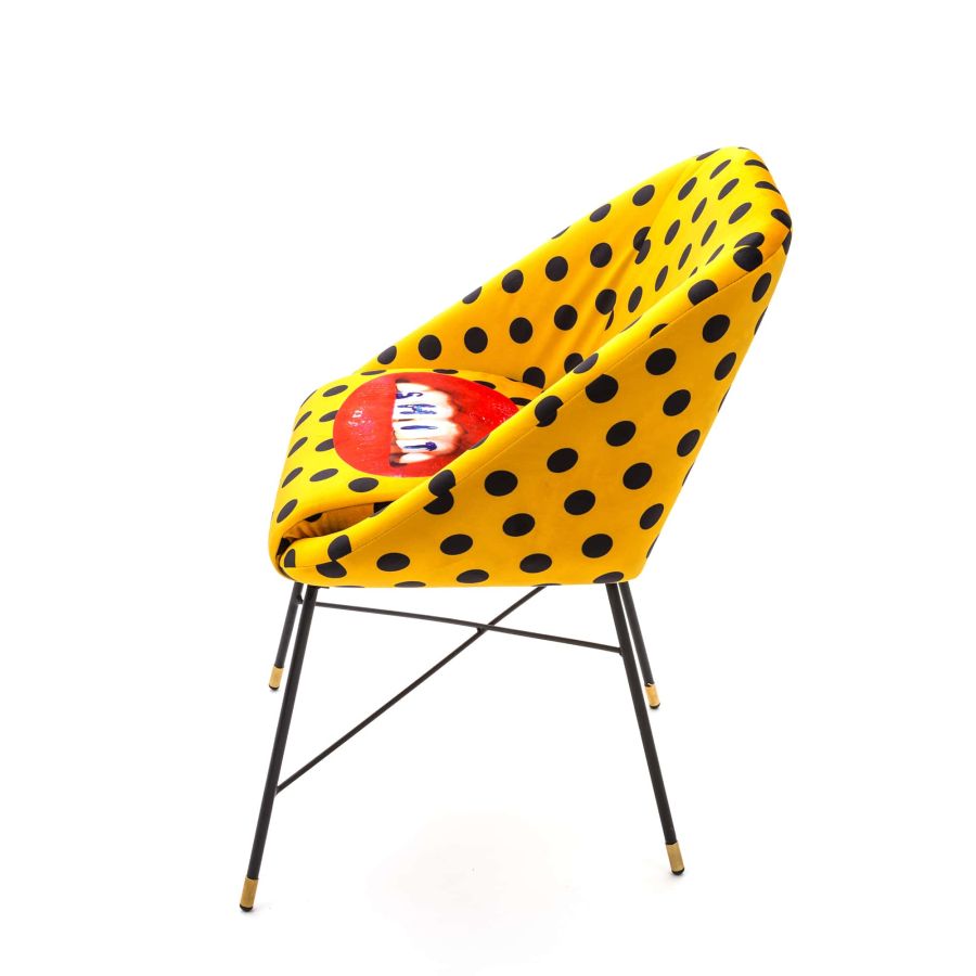 Fabric Fully Upholseted Padded Chair Shit by Seletti