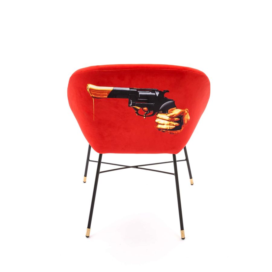 Fabric Fully Upholseted Padded Chair Revolver by Seletti