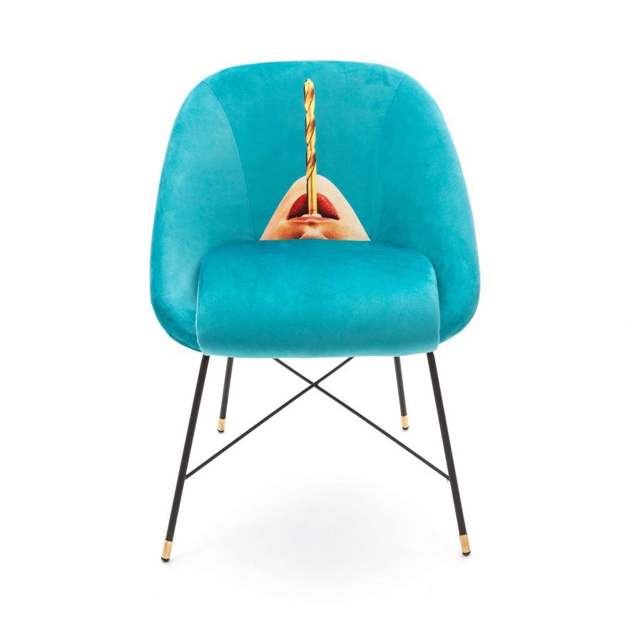 Fabric Fully Upholseted Padded Chair Drill by Seletti