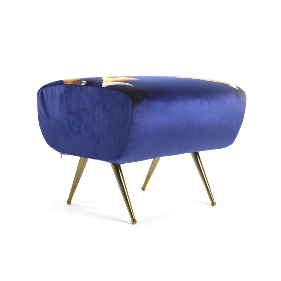 Fabric Fully Upholseted Pouf Lipsticks by Seletti #Blue