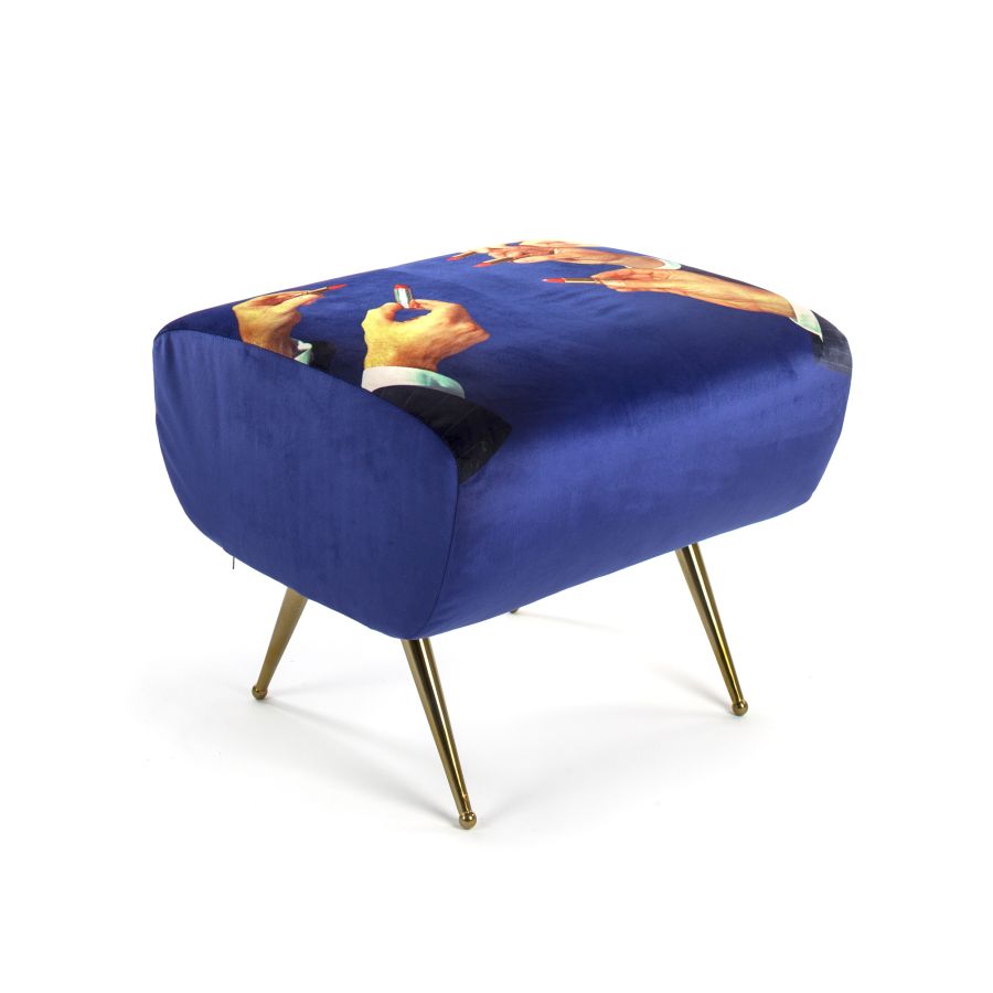 Fabric Fully Upholseted Pouf Lipsticks by Seletti #Blue