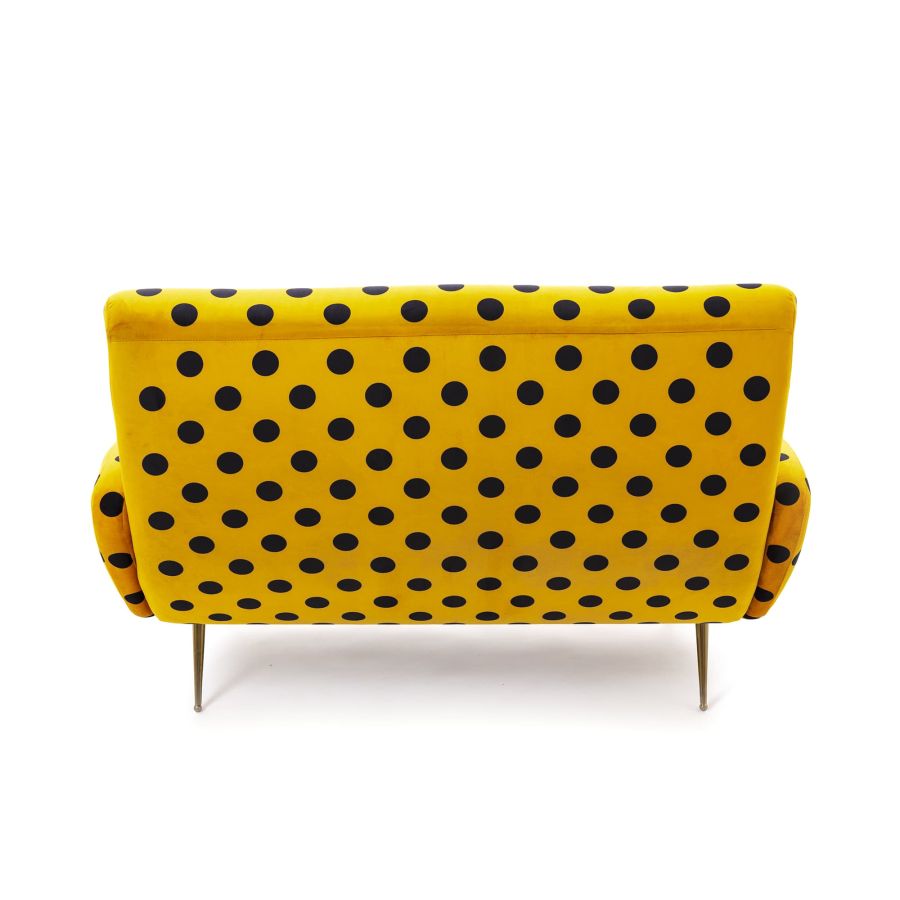 Fabric Fully Upholstered Two Seater Sofa Shit by Seletti