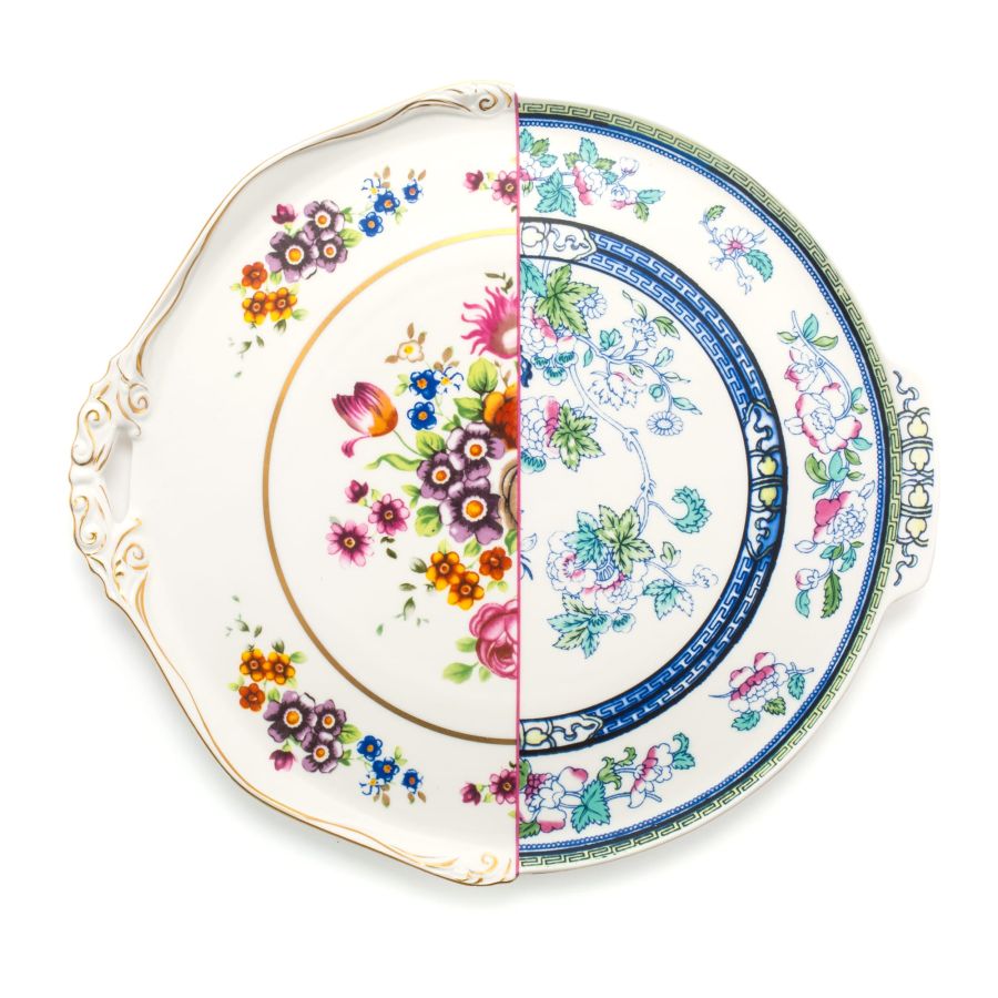 HYBRID DOROTEA Round porcelain tray by Seletti