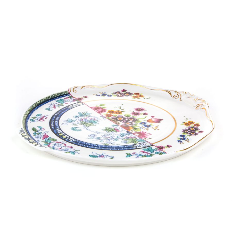 HYBRID DOROTEA Round porcelain tray by Seletti