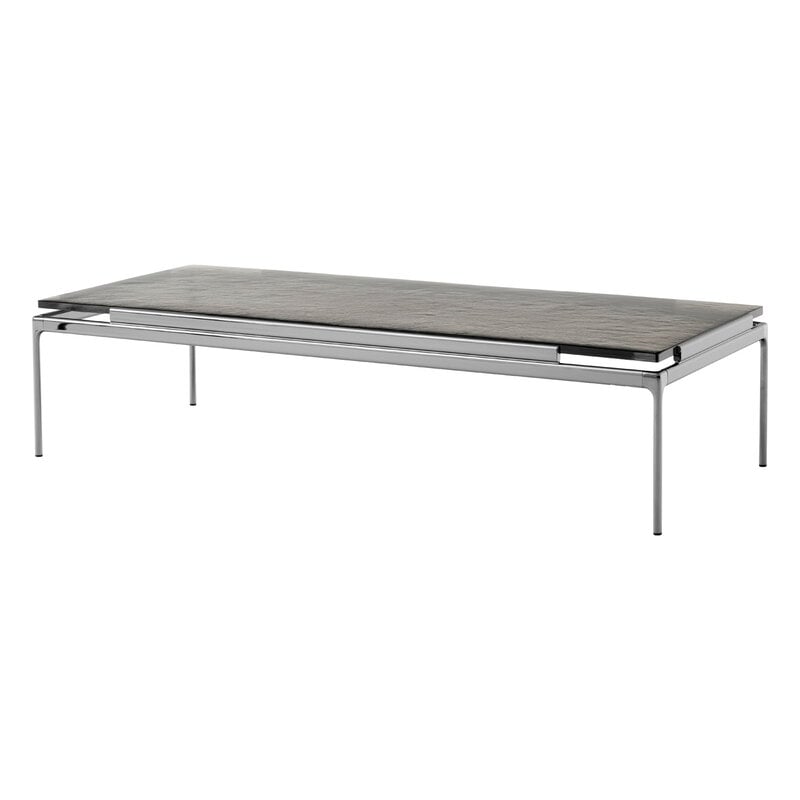 Sett LN12 coffee table by &Tradition #smoked glass - dark chrome #