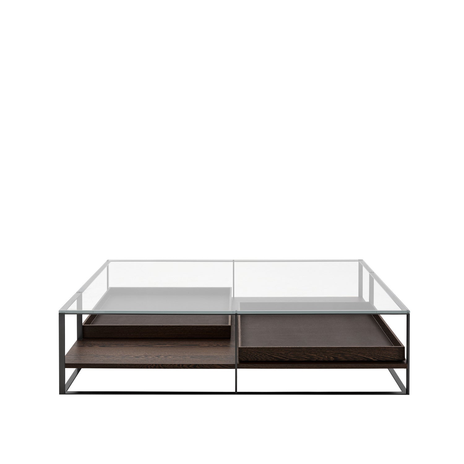 Lithos - Rectangular Low table with 2 extractable trays by Maxalto – TRDST