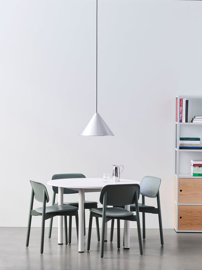 Annex table round, 110 cm, cream white - white laminate