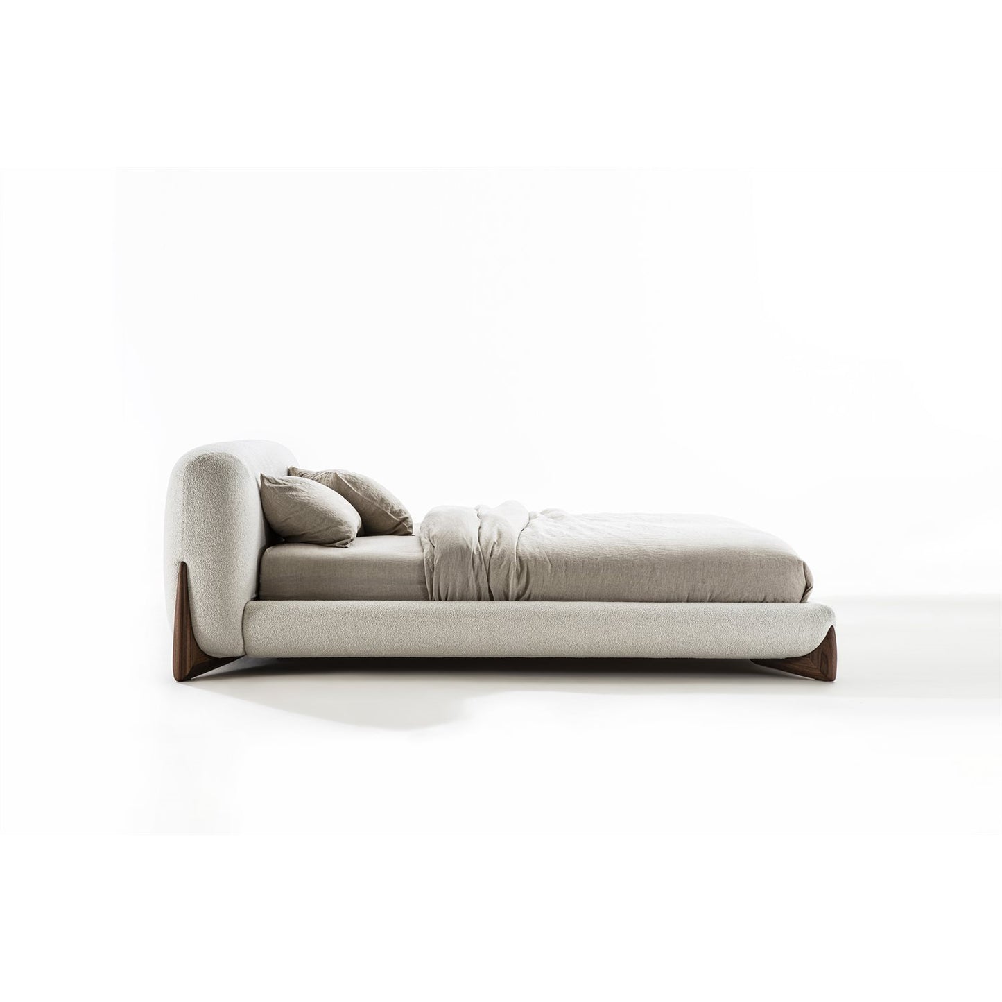 SOFTBAY - Wooden double bed with upholstered headboard (Request Info)