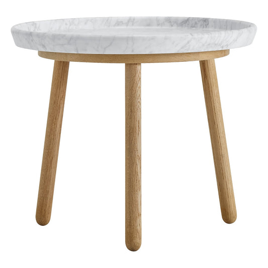 Tureen table, 52 cm, oak - white marble