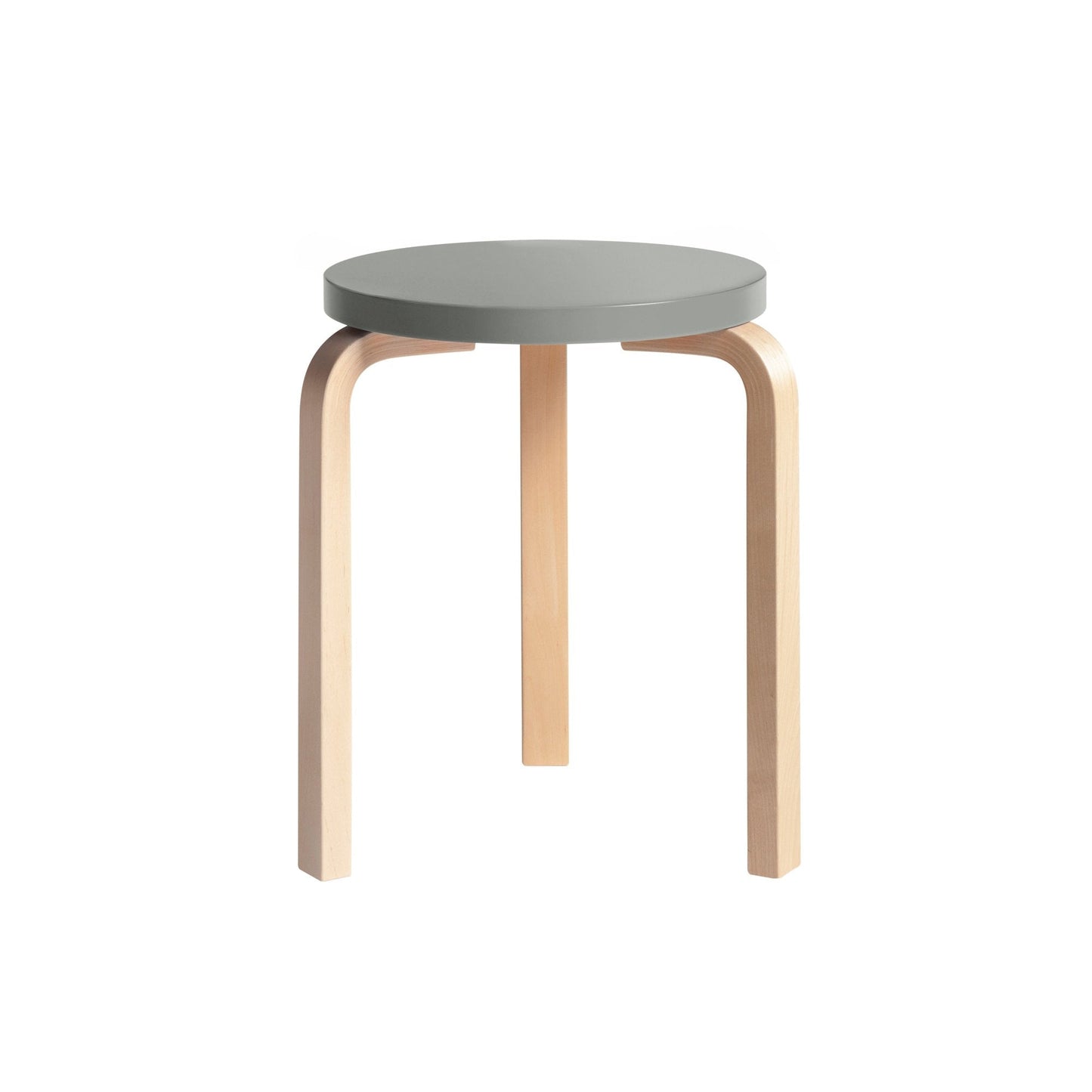 Artek Stool 60 — birch/grey lacquered