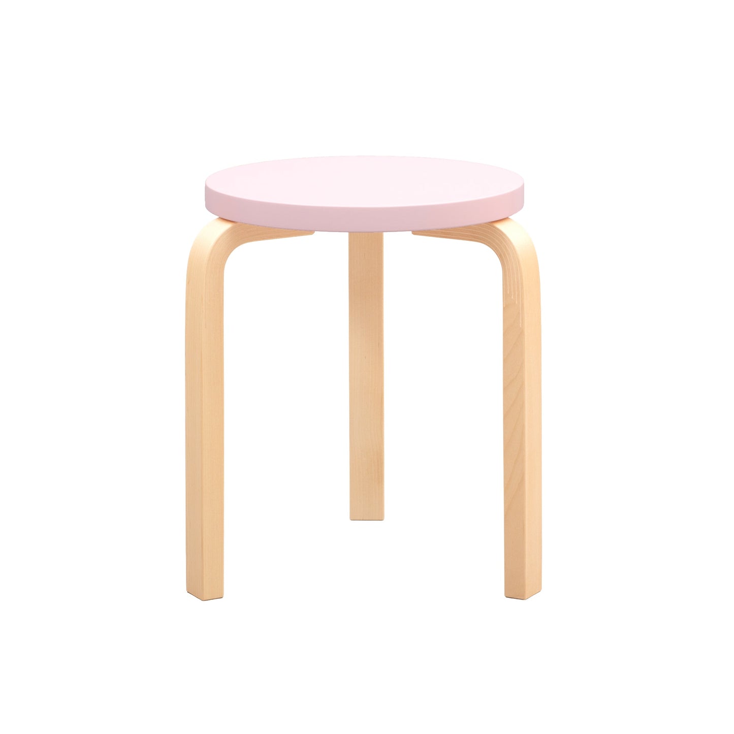 Artek Stool 60 — birch/pale pink lacquered