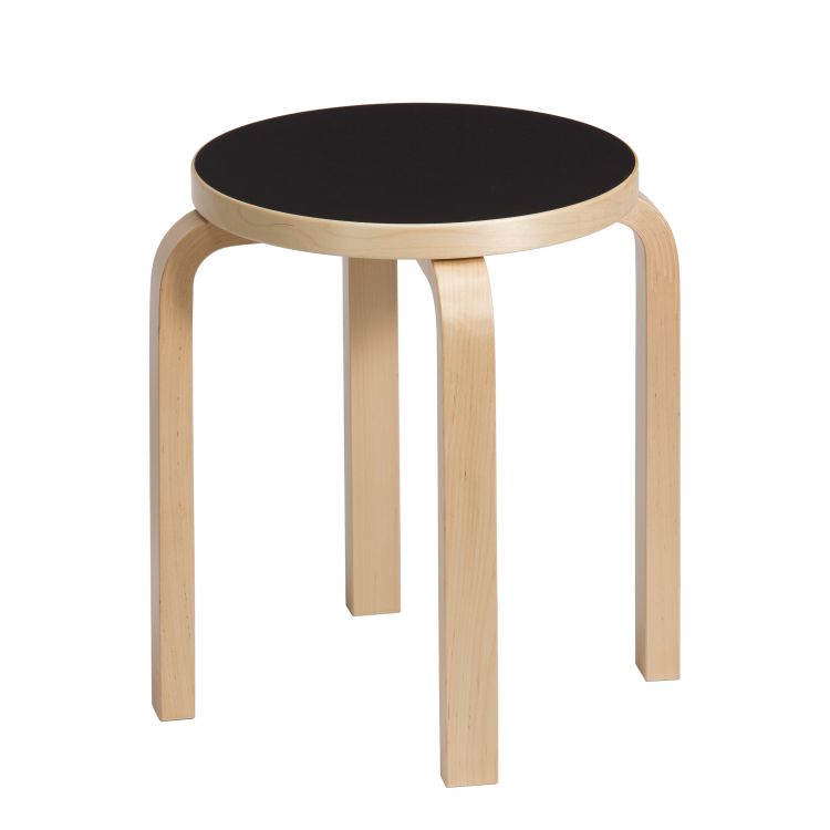 STOOL E60 - Stackable wooden stool