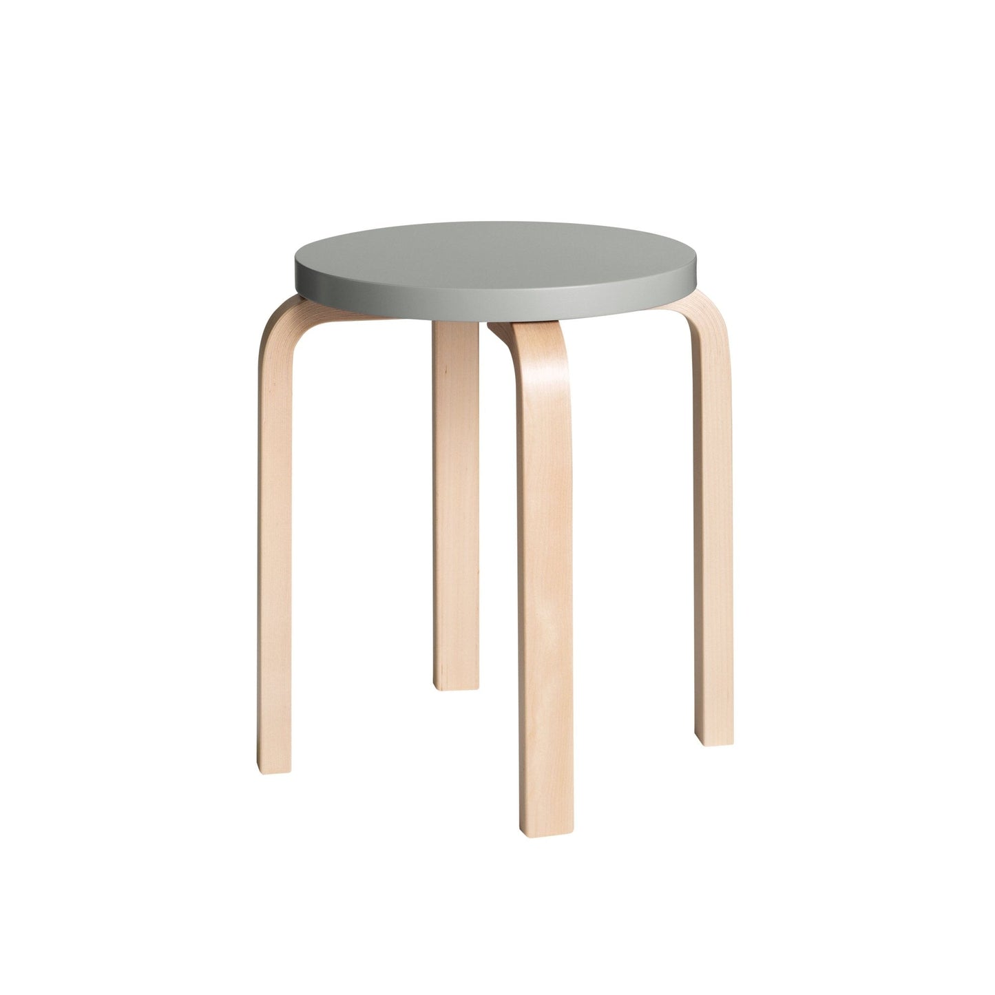 Artek Stool E60 — birch/grey lacquered