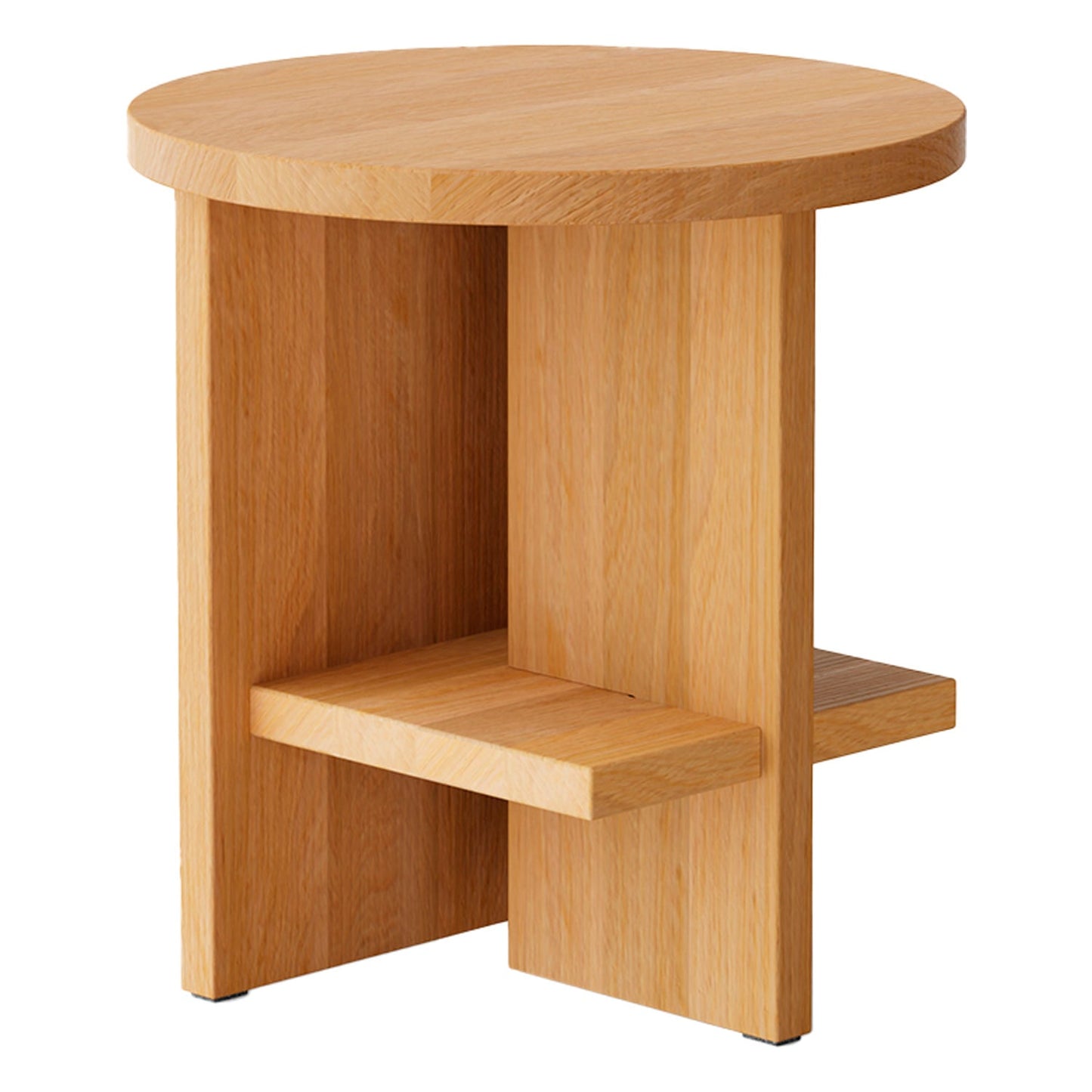 Tee side table, round, oiled oak