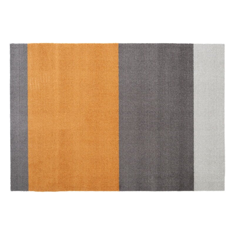 Stripes horizontal floor mat by Tica Copenhagen #60 x 90 cm, grey - muted yellow #