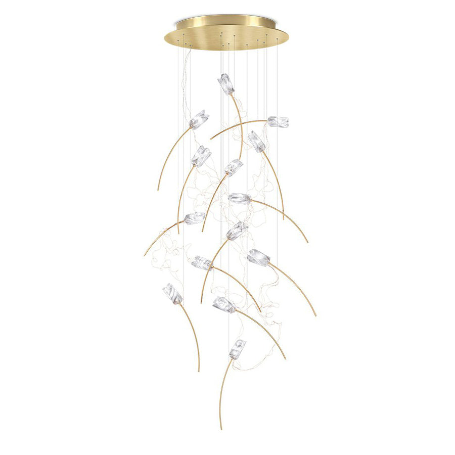 TULIP 14 Round - Led Pendant Lamp In Brass And Lentiflex by Slamp