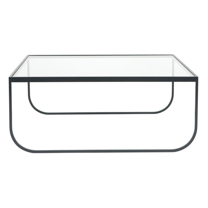 Tati coffee table by Asplund #90 cm, high, charcoal grey - clear glass #