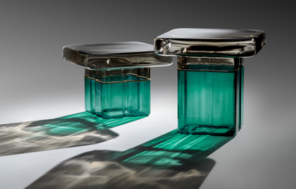 TAU - Oval glass coffee table