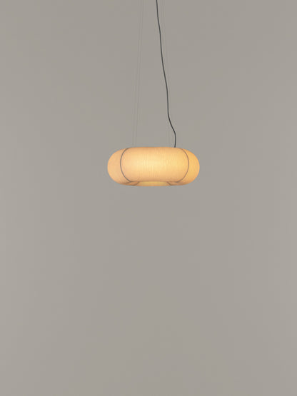 Tekiò Circular - LED dimmable japanese paper pendant lamp by Santa & Cole