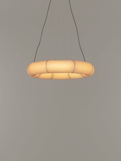 Tekiò Circular - LED dimmable japanese paper pendant lamp by Santa & Cole