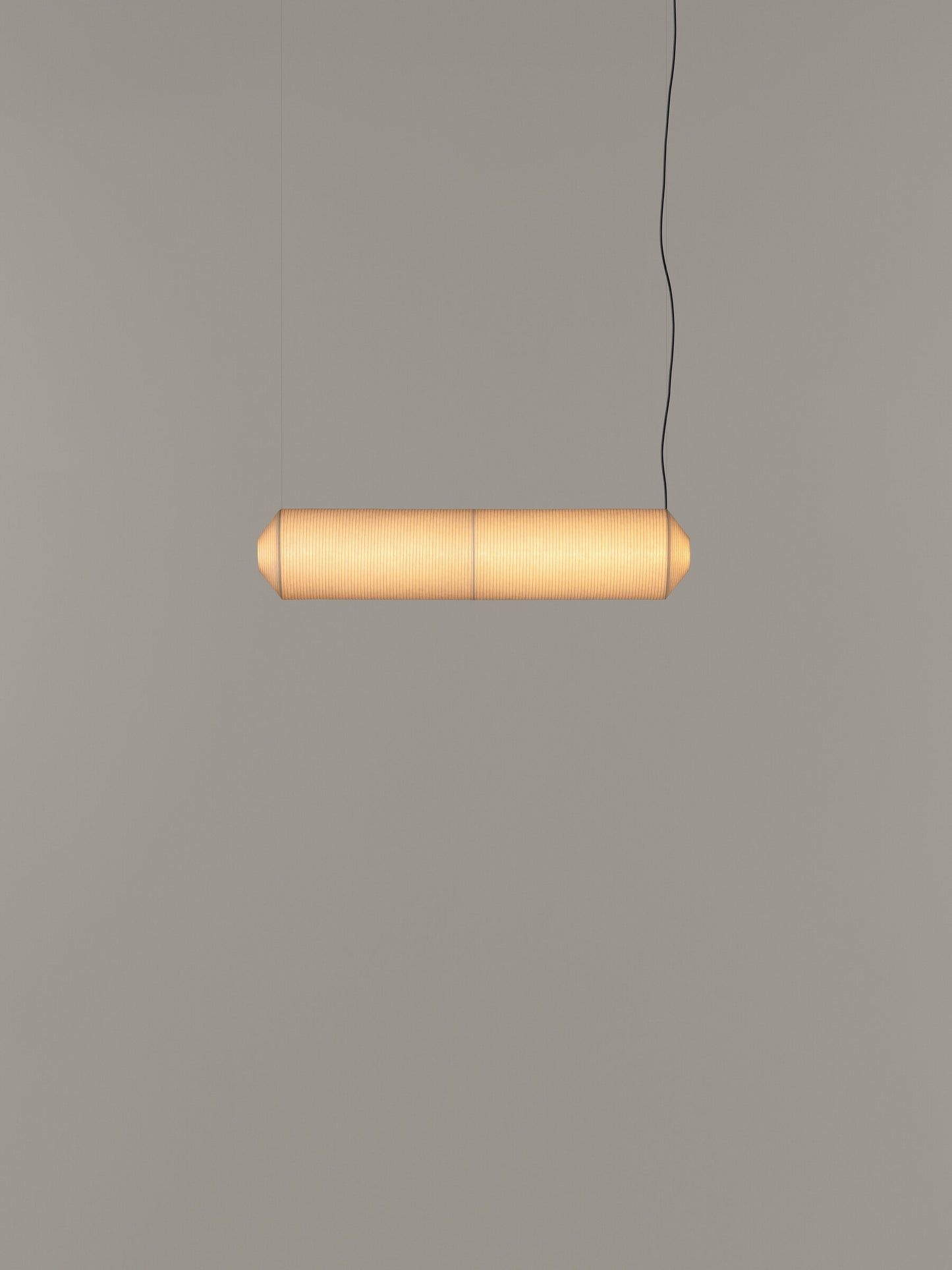 Tekiò Horizontal - LED dimmable japanese paper pendant lamp by Santa & Cole