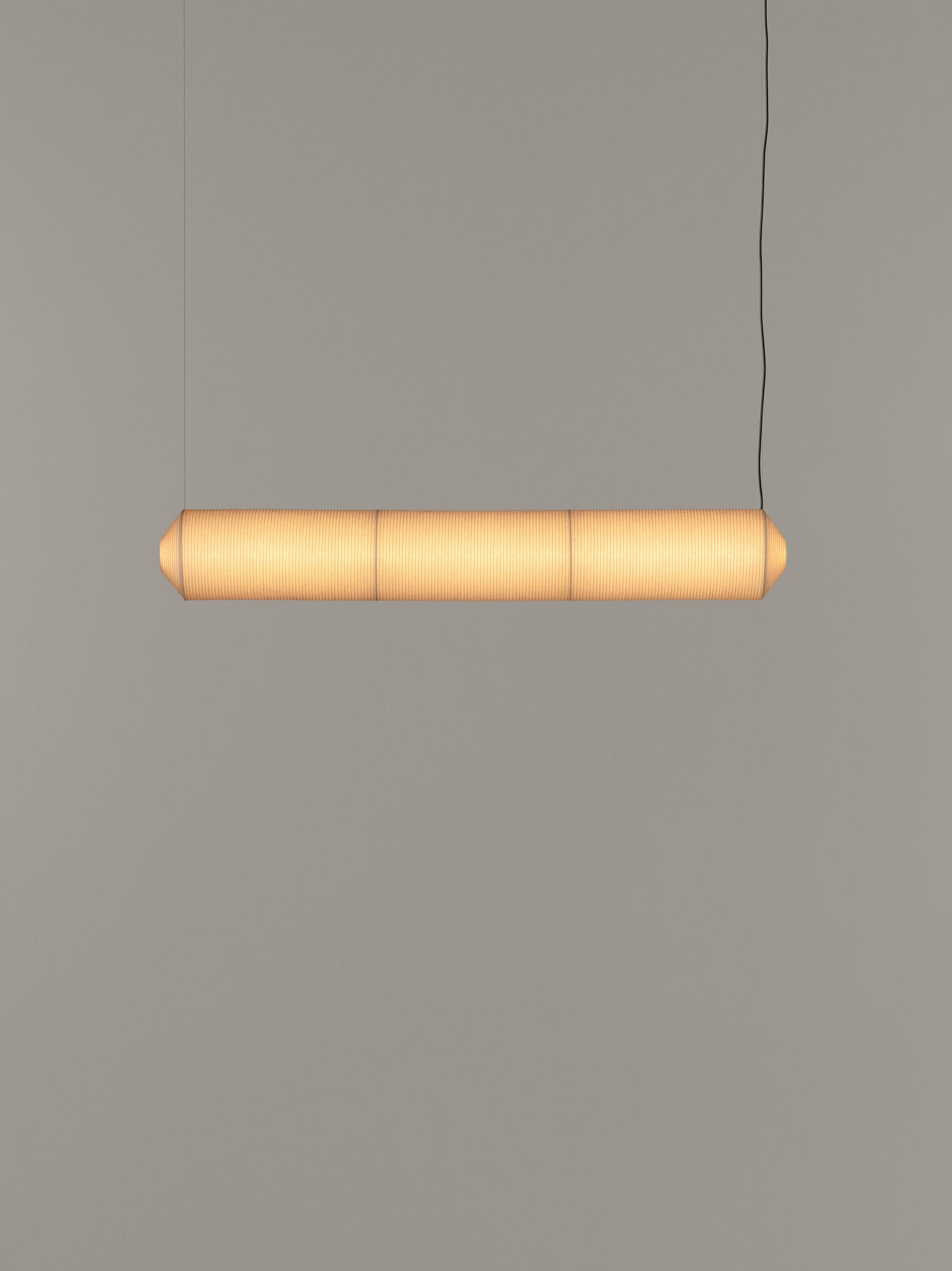 Tekiò Horizontal - LED dimmable japanese paper pendant lamp by Santa & Cole