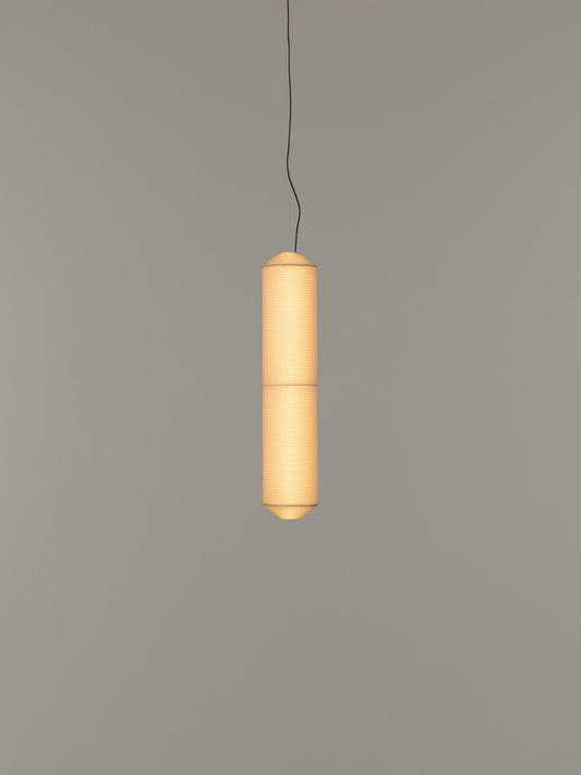 Tekiò Vertical - LED dimmable japanese paper pendant lamp by Santa & Cole