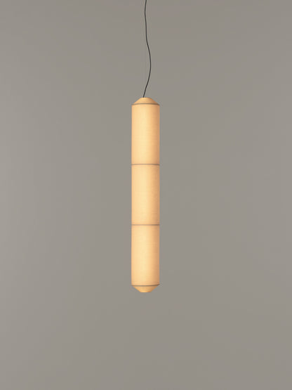 Tekiò Vertical - LED dimmable japanese paper pendant lamp by Santa & Cole