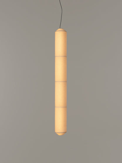 Tekiò Vertical - LED dimmable japanese paper pendant lamp by Santa & Cole