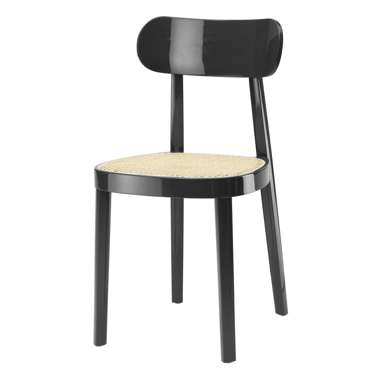 118 - Wooden Chair by Thonet #high-gloss lacquer | black