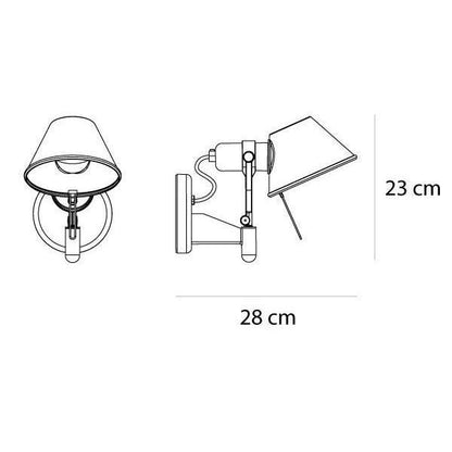 Artemide Tolomeo Faretto LED Wall Wall Lamp Without Switch 2700K Aluminum