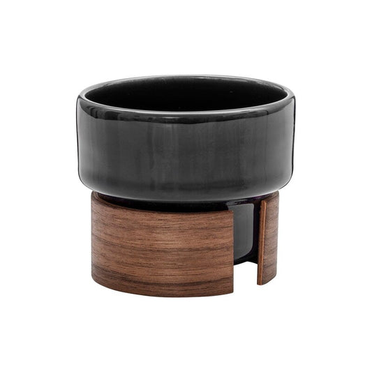 Warm cappuccino cup 1,6 dl by Tonfisk Design #set of 2, black - walnut #