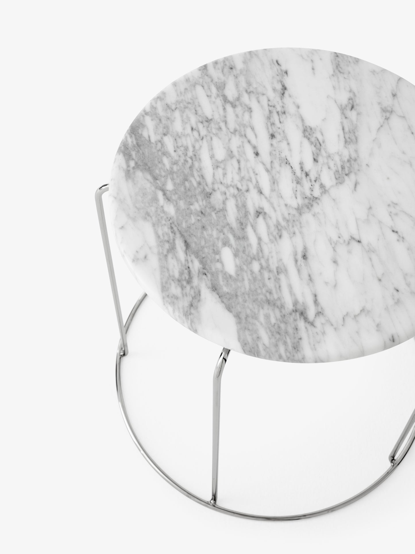 Wire Stool VP11 top, Bianco Carrara marble