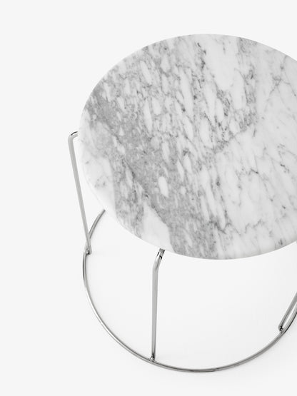 Wire Stool VP11 top, Bianco Carrara marble