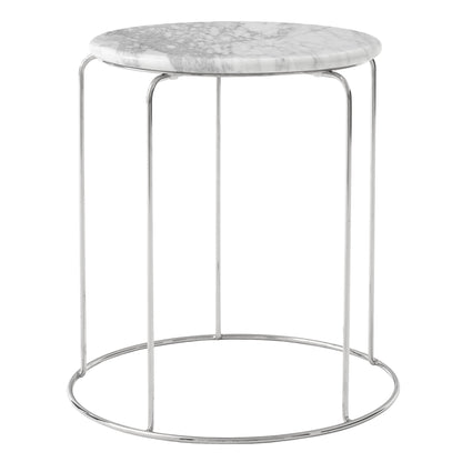 Wire Stool VP11 top, Bianco Carrara marble