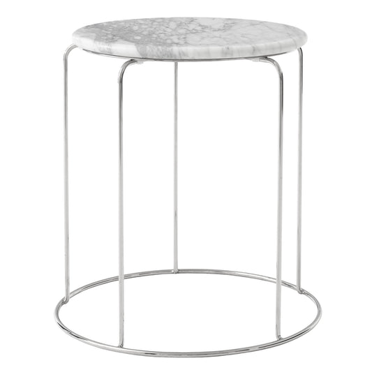 Wire Stool VP11 top, Bianco Carrara marble