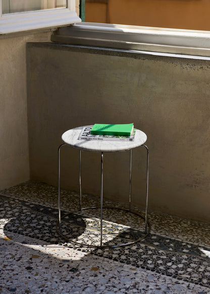 Wire Stool VP11 top, Bianco Carrara marble