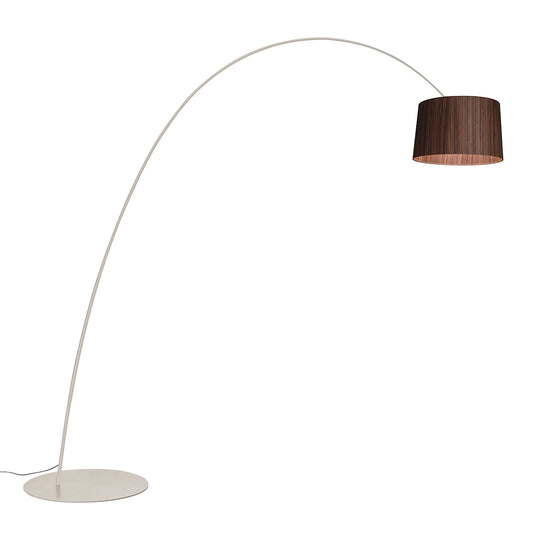 Twiggy Elle Wood - Led Arc Lamp With Metal Base And Oak Lampshade by Foscarini #Rosewood / Greige