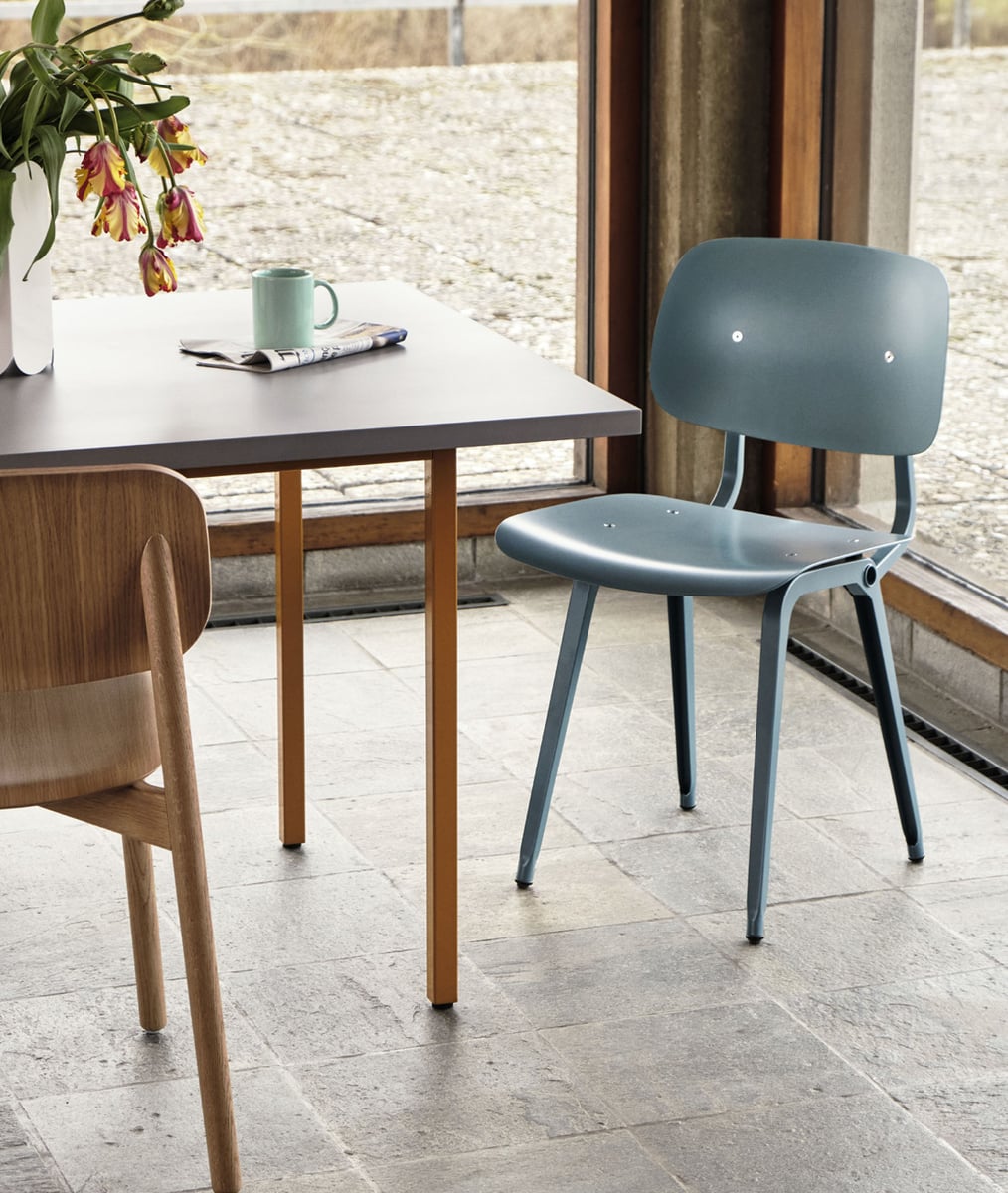 Two-Colour table, 200 x 90 cm, ochre - light grey